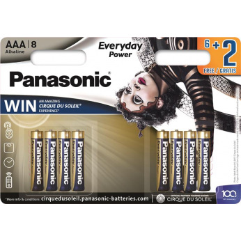 Батарейка Panasonic EVERYDAY POWER AAA BLI 8 ALKALINE Cirque du Soleil (LR03REE/8B2FCDS)