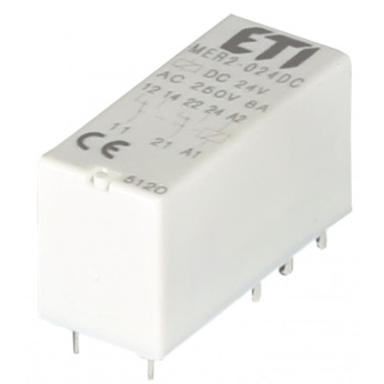 Реле електромеханічне ETI MER2-024 DC 2p  мініатюрне (2473032)