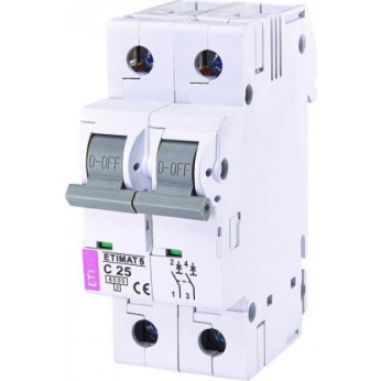 Автоматичний вимикач ETI ETIMAT 6  2p С 25А (6 kA) (2143518)