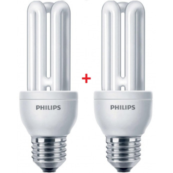 Комплект ламп энергосберегающих Philips E27 14W 220-240V 2700K Genie (1+1) (8717943898602)