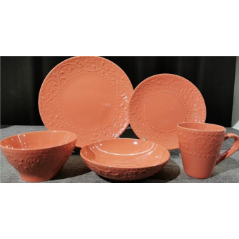 Тарелка суповая Ardesto Olbia, 20 см, Deep orange, керамика (AR2920OC)