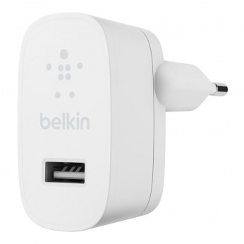 Мережевий ЗП Belkin (12W) USB-A 2.4A, white (WCA002VFWH)