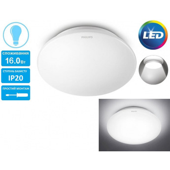 Светильник потолочный Philips 33362 LED 16W 6500K White (915004478401)