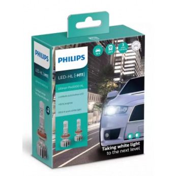 Лампа світлодіодна Philips H11 Ultinon Pro5000 +160%, 2 шт/комплект (11362U50CWX2)