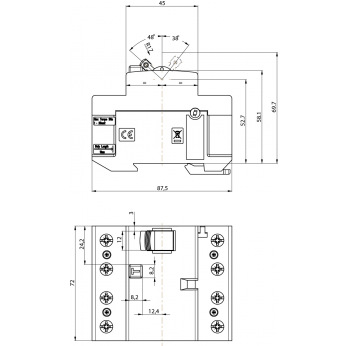 Реле дифференциальное (УЗО) ETI 4р EFI-P4 63/0,3 тип AC (10kA) (2061633)