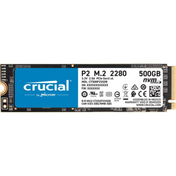 Твердотiльний накопичувач SSD M.2 Crucial 500GB NVMe PCIe 3.0 x4 P2 2280 (CT500P2SSD8)