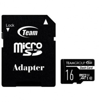 Карта памяти MicroSDHC  16GB UHS-I Class 10 Team Dash Card + SD-adapter (TDUSDH16GUHS03) (TDUSDH16GUHS03)