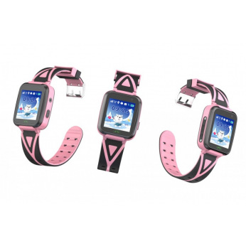 Дитячий телефон-годинник з GPS трекером GOGPS К07 рожевий (K07PK)