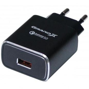 Мережевий зарядний пристрій Grand-X QС3.0 (3xUSB 1.5A/2A/3A) Black (CH-750B) (CH-750B)