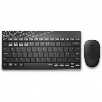 Комплект (клавіатура, мишка) Rapoo 8000M Wireless Black (8000M Black)