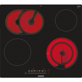 Варильна поверхня склокерамічна Siemens ET601FNP1E -60см/4 конф/1 зона розш + 1 двохконтурна/сенсор/чорний (ET601FNP1E)