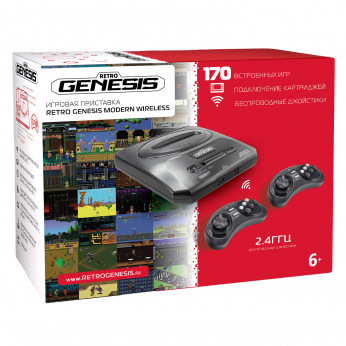 Игровая консоль Retro Genesis 16 bit Modern Wireless  (170 игр, 2 беспроводных джойстика) (CONSKDN78)