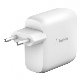Мережевий ЗП Belkin GAN (50+18W) Dual USB-С, white (WCH003VFWH)