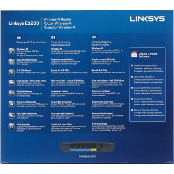 Маршрутизатор LINKSYS E1200 N300, 4xFE LAN, 1xFE WAN (E1200-EE)