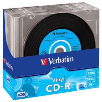 Диски CD-R Verbatim (43426) 700MB 52x Slim, 10шт Vinyl  (43426)