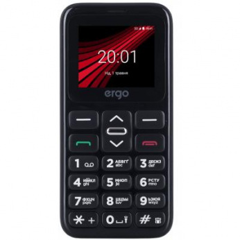 Мобiльний телефон Ergo F186 Solace Dual Sim Black (F186 Solace Black)