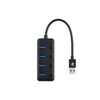 Адаптер 2Е USB-A to 4*USB3.0, Hub with switch, 0.25 м (2E-W1405)