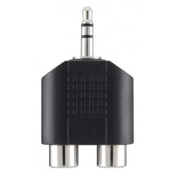 Адаптер BELKIN 3.5мм jack -2RCA (M/F), PORTABLE,BLACK (F3Y120BF)