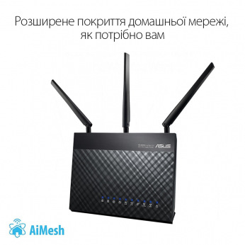 ADSL-Роутер ASUS DSL-AC68U ADSL2+/VDSL2 802.11ac AC1900, 1xRJ11xDSL, 4xLAN Gbps, 1xUSB 3.0 (DSL-AC68U)