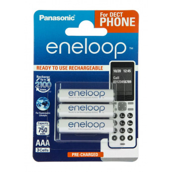 Аккумулятор Panasonic Eneloop AAA 750 3BP mAh NI-MH Dect Series (BK-4MCCE/3DE)