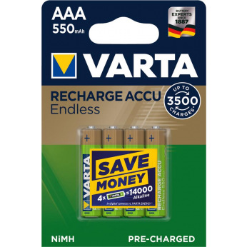 Аккумулятор VARTA RECHARGEABLE ACCU ENDLESS AAA 550mAh BLI 4 NI-MH (56663101404)