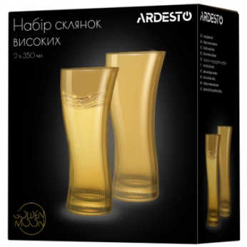 Набор стаканов высоких Ardesto Golden Moon 350 мл, 2 шт., стекло (AR2635GB)