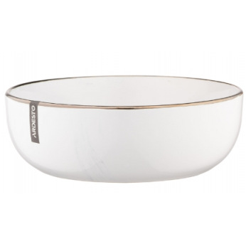 Тарелка суповая Ardesto Marmo, 19 см, белая, керамика (AR2919MRBW)