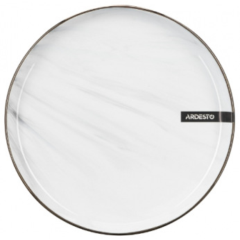 Тарелка десертная Ardesto Marmo, 19 см, белая, керамика (AR2919MRW)