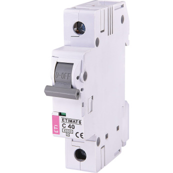 Автоматичний вимикач ETI, ETIMAT 6 1p С 40А (6 kA) (2141520)