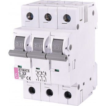 Автоматичний вимикач ETI, ETIMAT 6 3p C 32А (6 kA) (2145519)