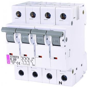 Автоматичний вимикач ETI ETIMAT 6 3p + N C 20А (6 kA) (2146517)