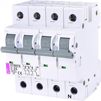 Автоматичний вимикач  ETI  ETIMAT 6  3p+N C 25А (6 kA) (2146518)