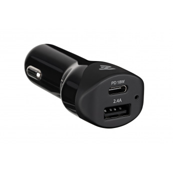 Автомобильное ЗУ 2E Dual USB Car Charger, Type-C Power Delivery, USB 2.4A, 30W, black (2E-ACR18WQC)