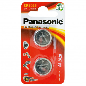 Батарейка Panasonic CR 2025 BLI 2 LITHIUM (CR-2025EL/2B)