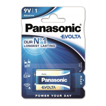 Батарейка Panasonic EVOLTA 6LR61 BLI 1 ALKALINE (6LR61EGE/1BP)