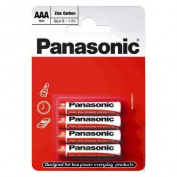 Батарейка Panasonic GENERAL PURPOSE AAA R3 TRAY 4 ZINK-CARBON () (R03UE/4PR)