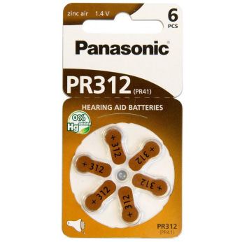 Батарейка Panasonic PR-312 BLI 6 (PR-312/6LB)