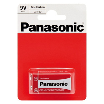 Батарейка Panasonic RED ZINK 6F22 BLI 1 ZINK-CARBON (6F22REL/1BP)