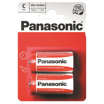 Батарейка Panasonic RED ZINK R14 BLI 2 ZINK-CARBON (R14REL/2BPR)