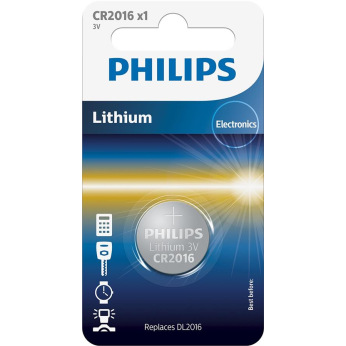Батарейка Philips Lithium CR 2016 BLI 1 (CR2016/01B)