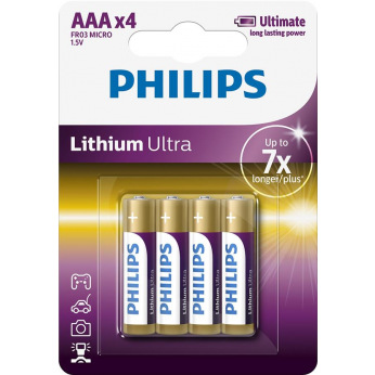 Батарейка Philips Lithium Ultra  AAA BLI 4 (FR03LB4A/10)