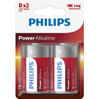 Батарейка Philips Power Alkaline D BLI 2 (LR20P2B/10)