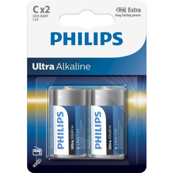 Батарейка Philips Ultra Alkaline C BLI 2 (LR14E2B/10)