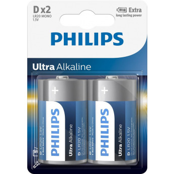 Батарейка Philips Ultra Alkaline D BLI 2 (LR20E2B/10)