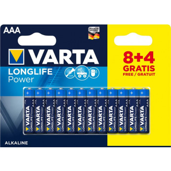 Батарейка Varta LONGLIFE POWER AAA BLI 12 (8+4) ALKALINE (04903121472)