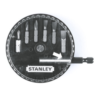 Набір біт Stanley 7 од. (S -5.0мм, 6.5мм - Ph 0, 1, 2 - Pz 1, 2 + тримач) (блістер) (уп.1) (1-68-737)