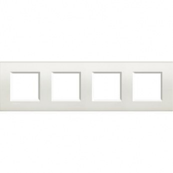 Рамка Bticino LivingLight прямокутна, 4 поста, колір Білий (LNA4802M4BI)