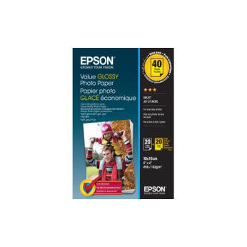 Фотопапір Epson Value Glossy Photo Paper 183 г/м кв, 10 x 15см, 2х20 арк. (C13S400044)