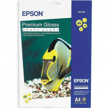 Фотопапір Epson Premium Glossy Photo Paper 255 г/м кв, A4, 20арк. (C13S041287)