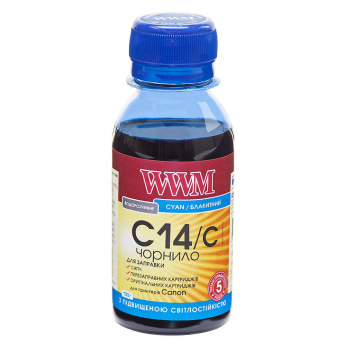 Чорнило WWM C14 Cyan для Canon 100г (C14/C-2) водорозчинне